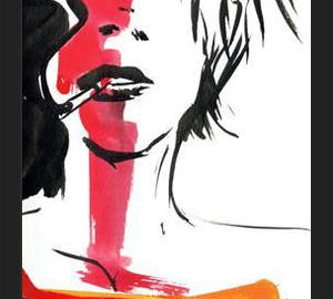 Cuadro mujer fumando