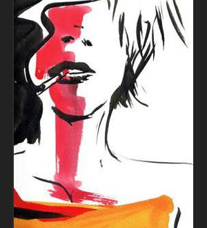 Cuadro mujer fumando