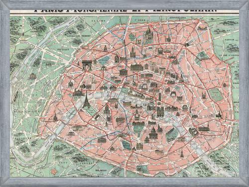 Cuadro Plano ilustrado de Paris en 1932