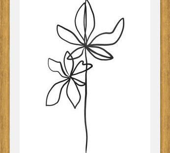 Cuadro Lines Leaves