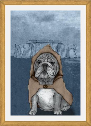 Cuadro English Bulldog With Stonehenge