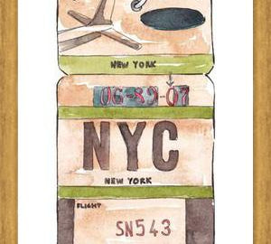 Cuadro NEW YORK VINTAGE FLIGHT TAG