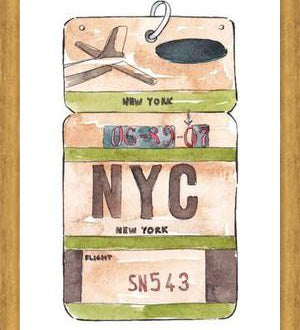 Cuadro NEW YORK VINTAGE FLIGHT TAG
