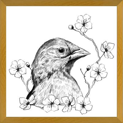 Cuadro Pajarito con flores