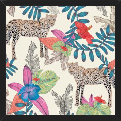 Cuadro Hand drawn leopard colorful tropicalecru