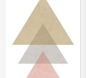 Cuadro 3 triangles - pink