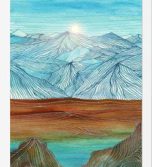 Cuadro Lines in the mountains XI
