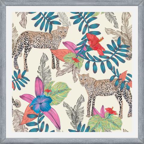 Cuadro Hand drawn leopard colorful tropicalecru