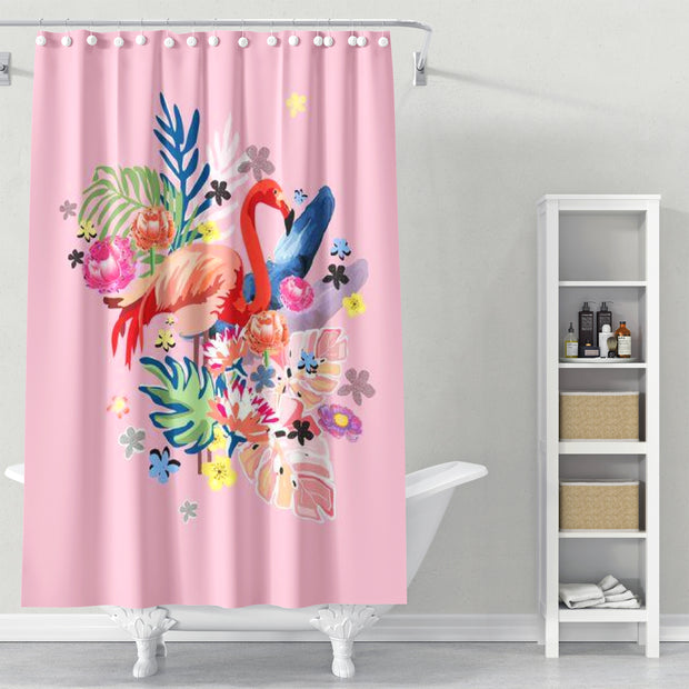 Cortina de Baño Flamingo Love