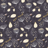 Mantel de Hule Floral Winter Floral Charcoal