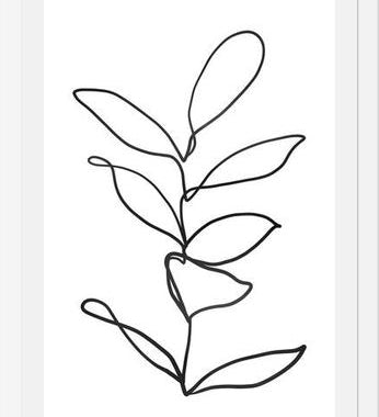 Cuadro Lines Leaves II