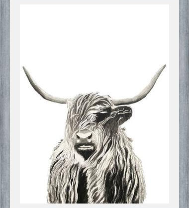 Cuadro Highland cow watercolor