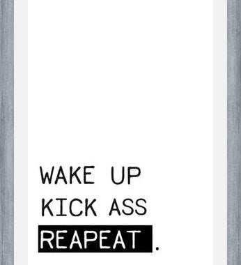Cuadro Wake up kick ass reapeat