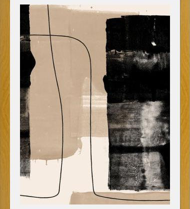 Cuadro Abstracto Beige Blanco y Negro II