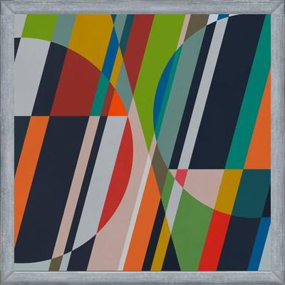 Cuadro Circles with Diagonal Lines
