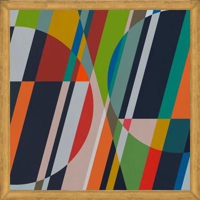 Cuadro Circles with Diagonal Lines