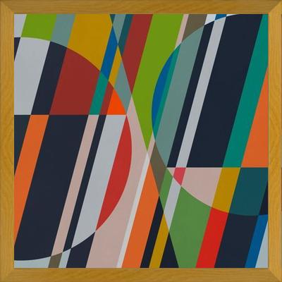 Cuadro Circles with Diagonal Lines