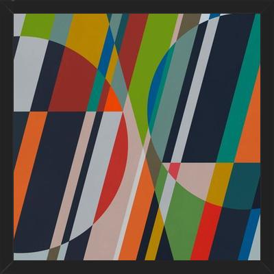 Cuadro Circles with Diagonal Lines