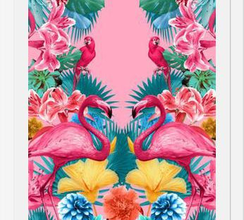 Cuadro Flamingo and Tropical garden