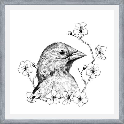 Cuadro Pajarito con flores