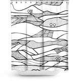 Cortina de Baño Monegros, Paisaje en blanco y negro