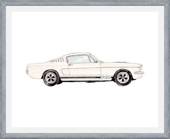 Cuadro Vintage cream car