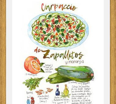 Cuadro Receta Carpaccio de Zapallitos