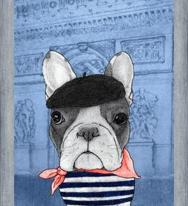 Cuadro French Bulldog With Arc De Triomphe