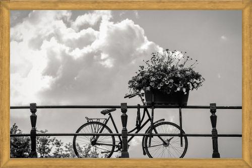 Cuadro Bicicleta y flores en canales Amsterdam