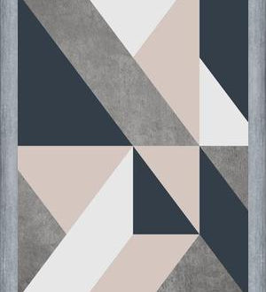 Cuadro Geométrico Rosa y Azul