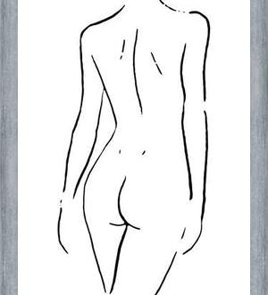 Cuadro Female body sketch 2 - Black and white