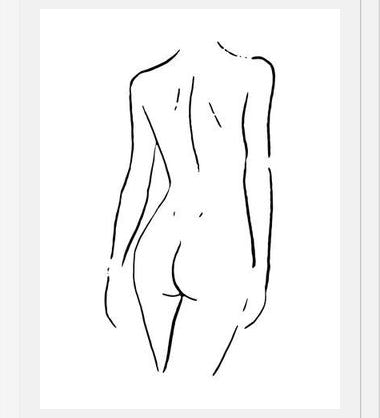 Cuadro Female body sketch 2 - Black and white