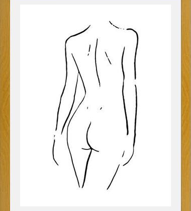 Cuadro Female body sketch 2 - Black and white