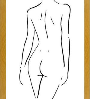 Cuadro Female body sketch 2 - Black and white