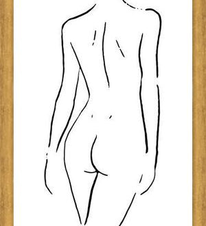 Cuadro Female body sketch 2 - Black and white