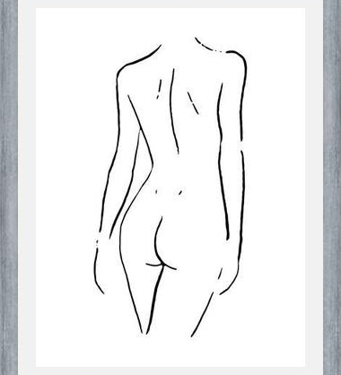 Cuadro Female body sketch 2 - Black and white