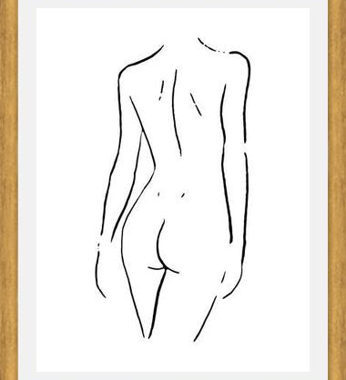 Cuadro Female body sketch 2 - Black and white