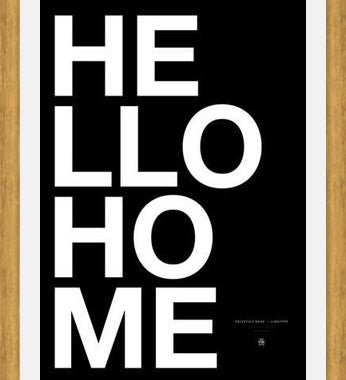 Cuadro Hello Home Black