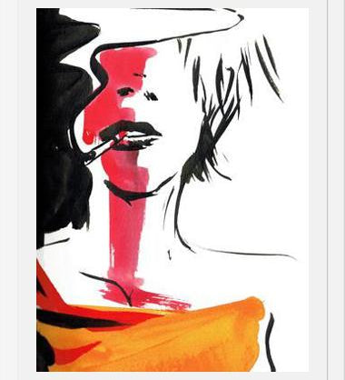 Cuadro mujer fumando