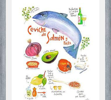Cuadro Receta Ceviche Salmón
