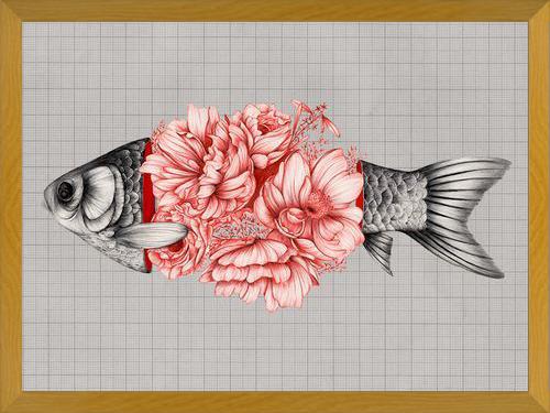 Cuadro Vintage Tropical Aquarium Fish