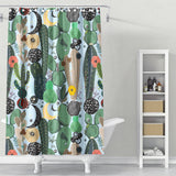 Cortina de Baño Succulents, moon and stars pattern