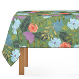 Mantel de Hule Watercolor Rose, Lily, Ginkgo Biloba