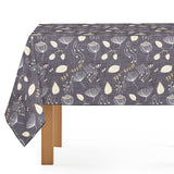 Mantel de Hule Floral Winter Floral Charcoal