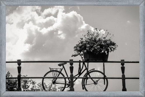 Cuadro Bicicleta y flores en canales Amsterdam