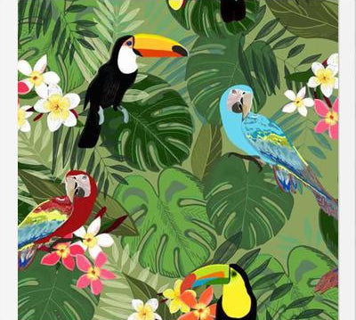 Cuadro Parrots and Toucan Tropical Birds Tropical Forest