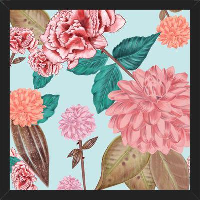 Cuadro Hand Drawn Carnation and Dahlia Spring