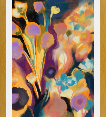 Cuadro Arte floral abstracto oleo digital
