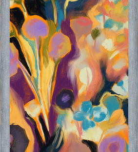 Cuadro Arte floral abstracto oleo digital
