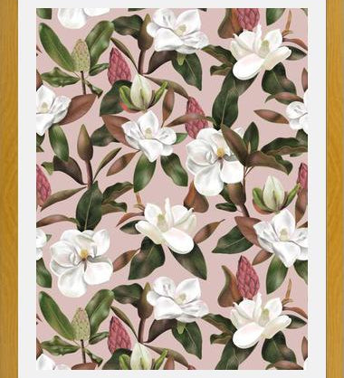 Cuadro Magnolias Pink Pattern
